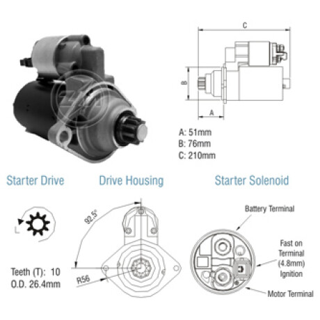 ARRANQUE VOLKSWAGEN GOL 1.0 PARATI BOSCH 10D=8012501 ANTIHORARIO - ARRANQUE VOLKSWAGEN GOL 1.0 PARATI BOSCH 10D=8012501 ANTIHORARIO -
