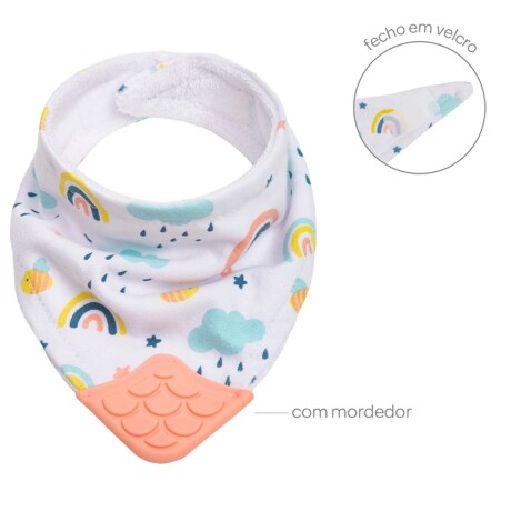 Bandana babero toalla con mordillo arcoiris