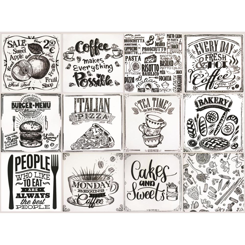 KIT DE REVESTIMIENTO DECORADO CHEF BRANCO - 20X20 CM Kit De Revestimiento Decorado Chef Branco - 20x20 Cm