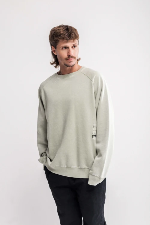 Buzo estampado oversize Vigo Gris melange