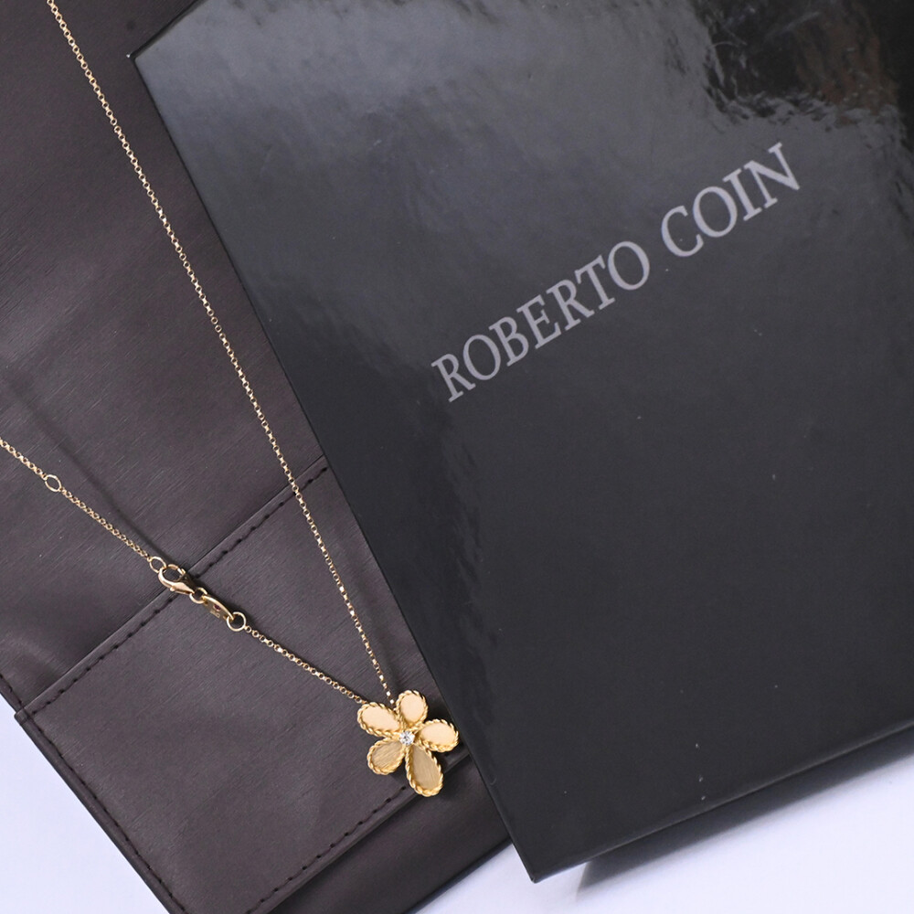 Roberto Coin cadena y dije con brillante oro 18k amarillo con estuche original. Roberto Coin cadena y dije con brillante oro 18k amarillo con estuche original.
