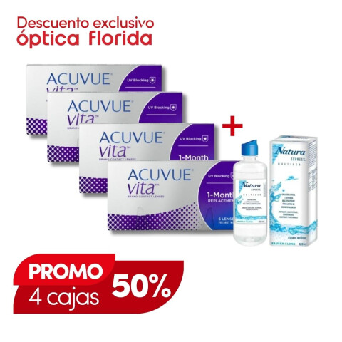 Acuvue Vita Esferico -PROMO 4 Cajas + Renú Natura Acuvue Vita Esferico -promo 4 Cajas + Renú Natura