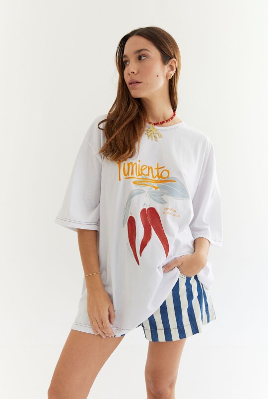 T-shirt Pimiento Blanco
