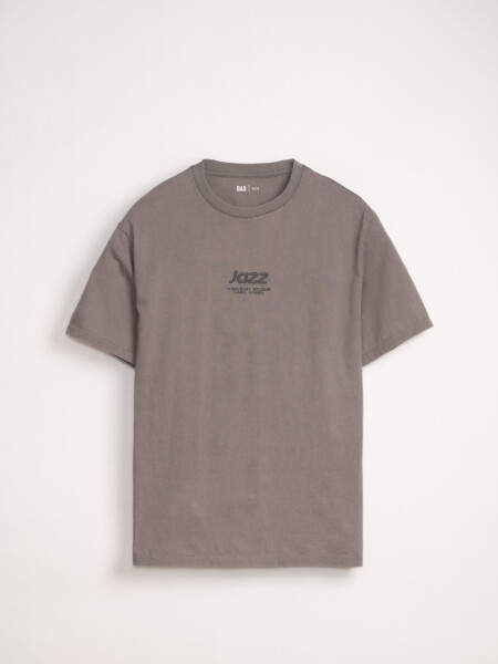 Remera manga corta estampa oversize Gris
