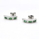 Aros 18K Blanco Con Brillantes Y Esmeraldas Aros 18K Blanco Con Brillantes Y Esmeraldas