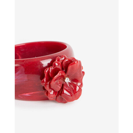 Brazalete Flor Resina Dorado