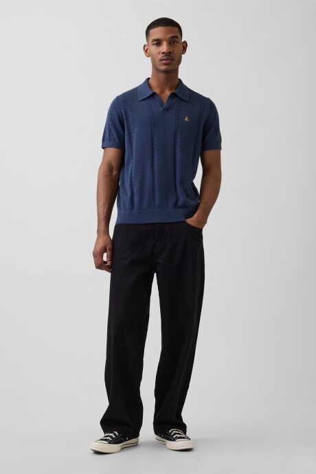 Buzo Tipo Polo Brannan Hombre Vintage Navy