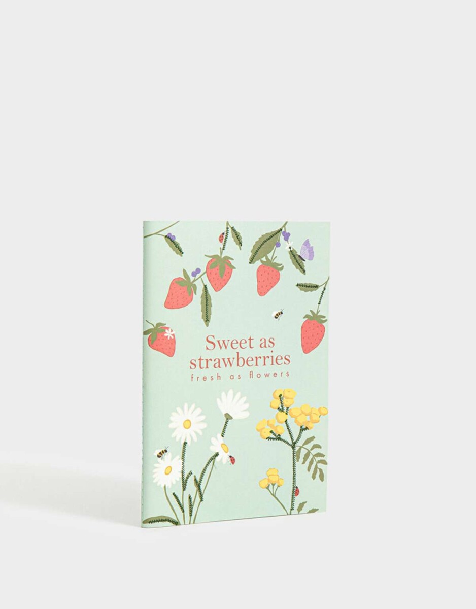 Cuaderno A5 Tapa Blanda Encuadernado Con Bordados - Verde Claro 
