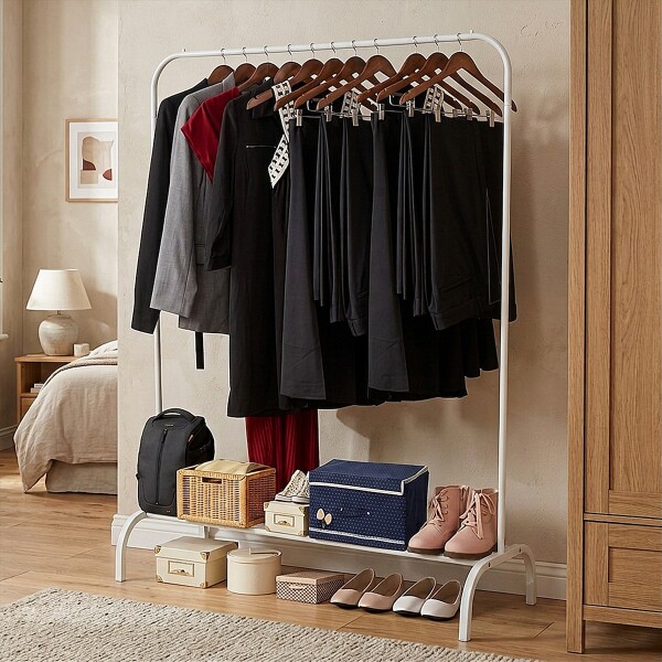 Perchero Para Ropa Percha Metal Organizador Estante Placard Imback Color Blanco Perchero Para Ropa Percha Metal Organizador Estante Placard Imback Color Blanco