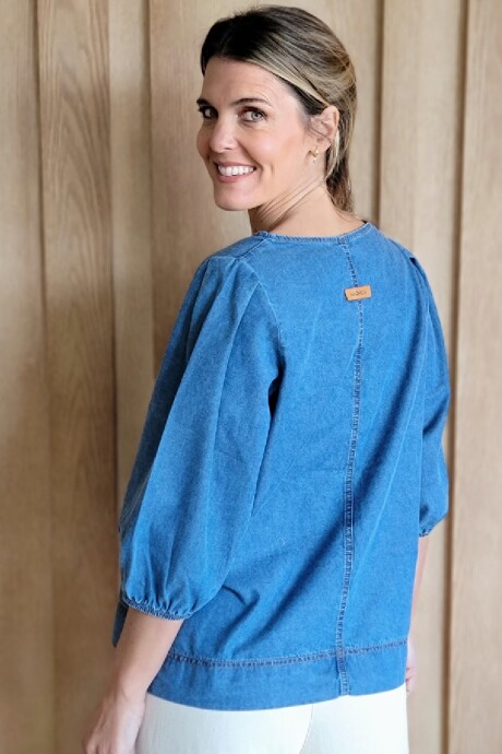 Blusa Azucena Denim Azul