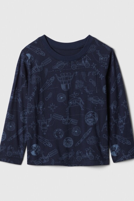 Remera Grafico Manga Larga Toddler Niño Tapestry Navy