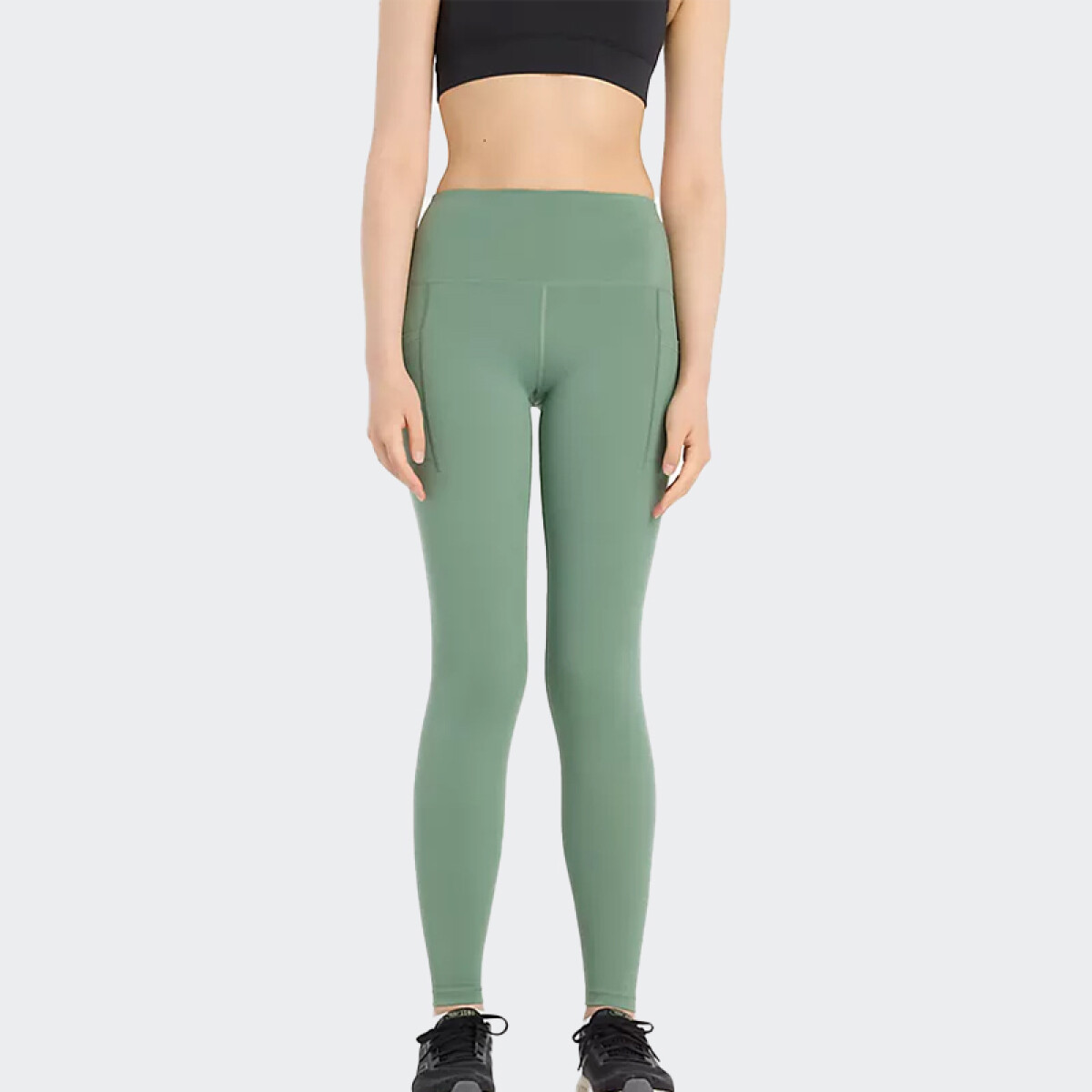 Calza New Balance Sleek Pocket High Rise - Verde 