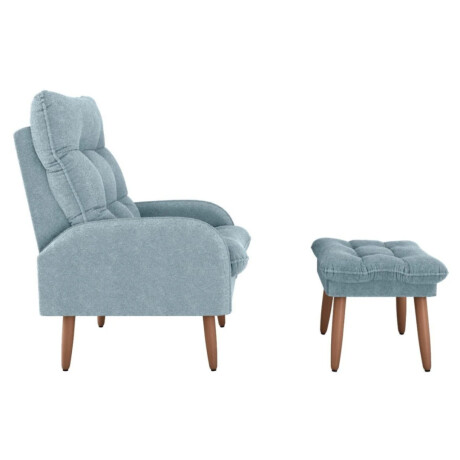 Combo Rustico Poltrona + Puff Nantes Azul