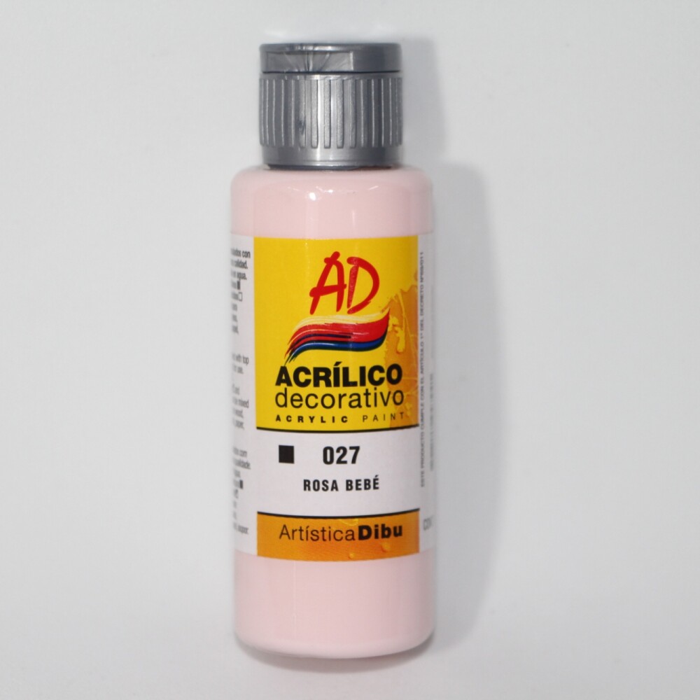 PINTURA ACRILICA ARTISTICA DIBU 60 ML. DIFERENTES COLORES COLOR ROSA BEBE 027