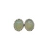 Caravanas Oval-Plata 925 -Piedra Calcedonia-CA3377 conpiedra