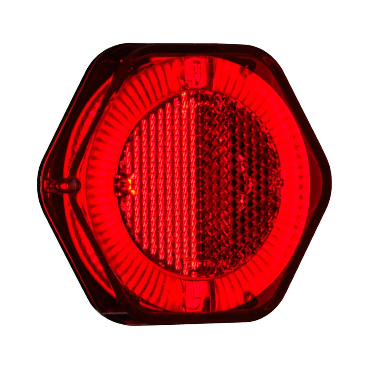 FAROL - HEXAGONAL S/BASE C/GUIA LUZ ROJO 12/24V - 