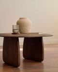 Mesa auxiliar Pirita de madera maciza de roble con acabado oscuro 70,6 x 70 cm FSC 100%