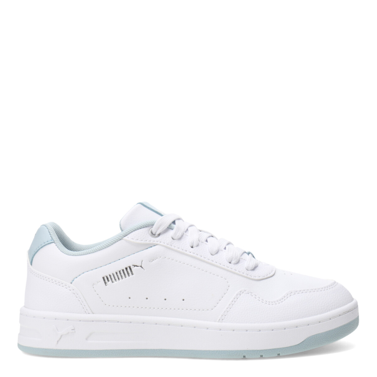 Championes de Mujer Puma Court Classic Puma - Blanco - Celeste - Plateado 