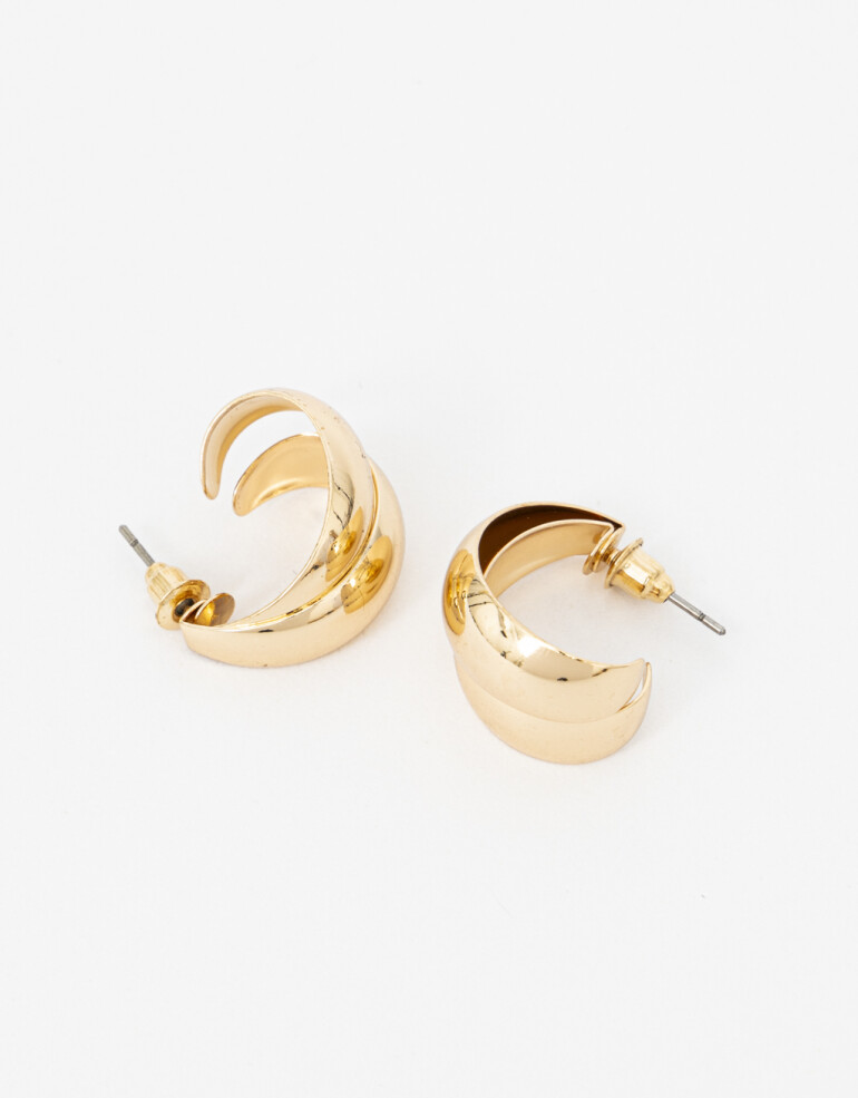 Aros Argollas Metal Aros Multiargollas Chunky - Dorado