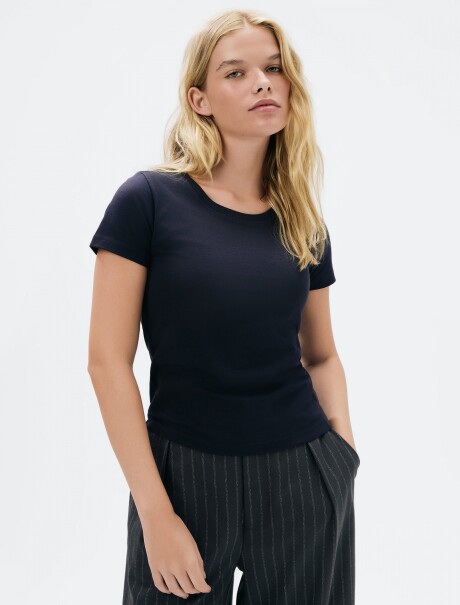 CAMISETA BÁSICA MANGA CORTA AZUL OSCURO
