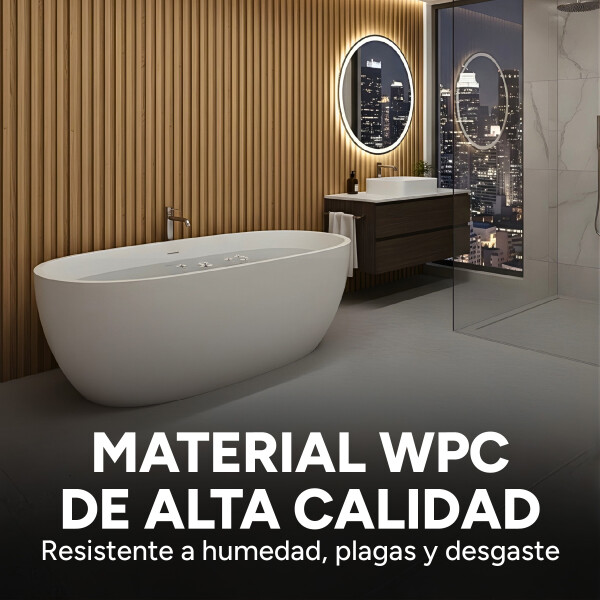 Pack x10 Wpc Simil Madera Wall Panel Lambrin 2.90x16.7 Color Marron Madera 5