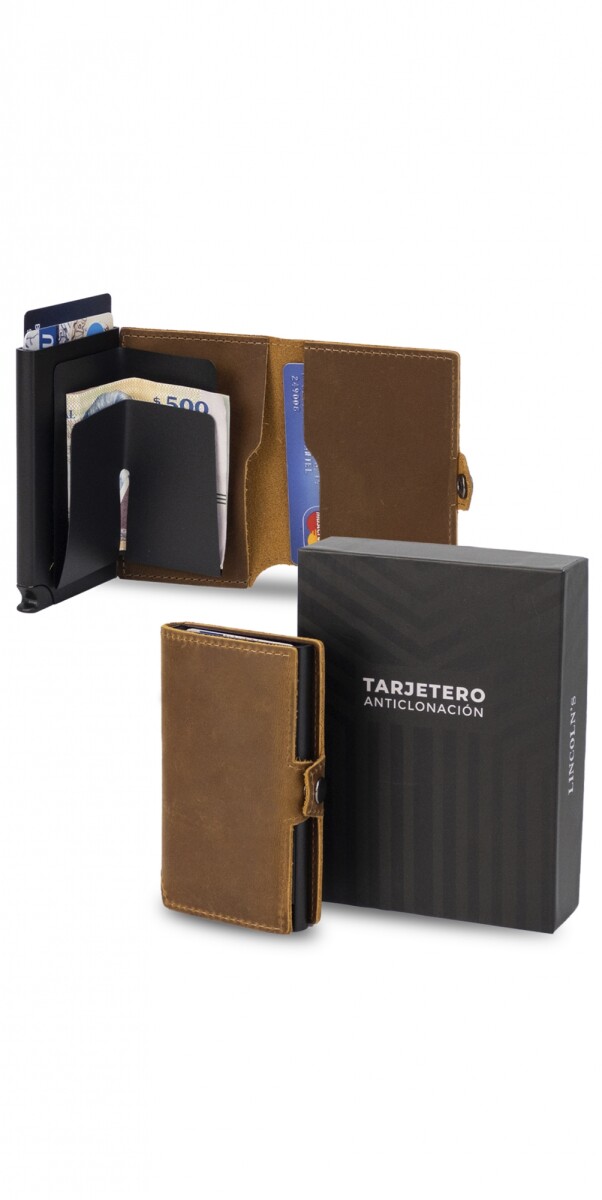 TARJETERO CUERO SHAKESPEARE - WHISKY 