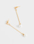 Aros Colgantes Largos Perlas Aros Colgantes Con Perlas - Dorado