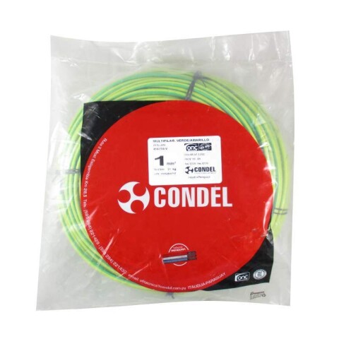 CABLE MULTIFILAR 1,00MM2 VERDE/AMARILLO CONDEL CABLE MULTIFILAR 1,00MM2 VERDE/AMARILLO CONDEL