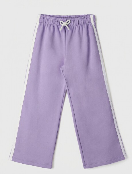PANTALONES DEPORTIVOS DE PIERNA ANCHA LILA