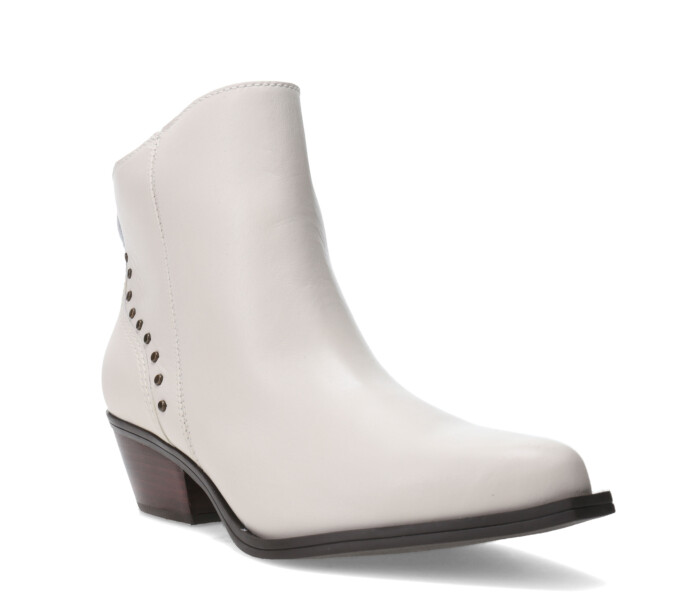 Bota caña baja en punta 347708 Offwhite