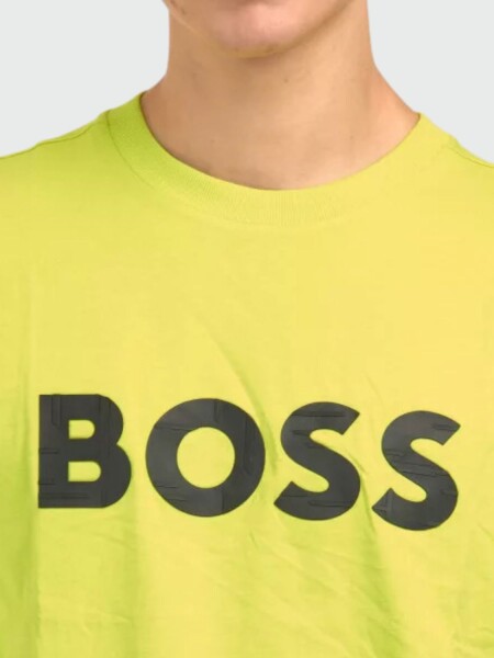 Hugo Boss -Remera de algodón con logo, regular fit, TEE 1 Verde