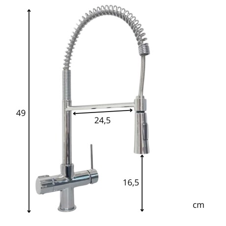 Grifo 3 VIAS Flexible Rulo con Ecofast