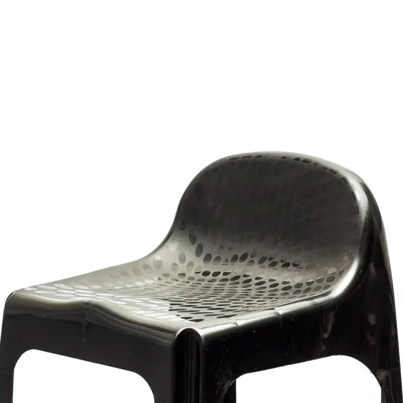 Banqueta con respaldo apilable resistente NEGRO