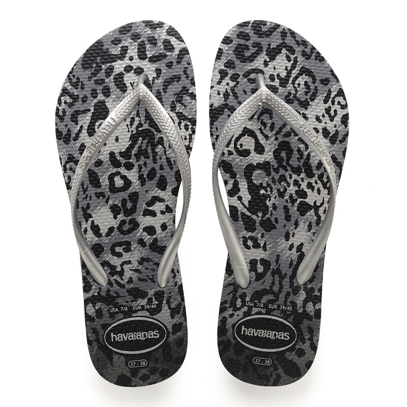 Sandalia de Mujer Havaianas Slim Animals Gris - Plateado
