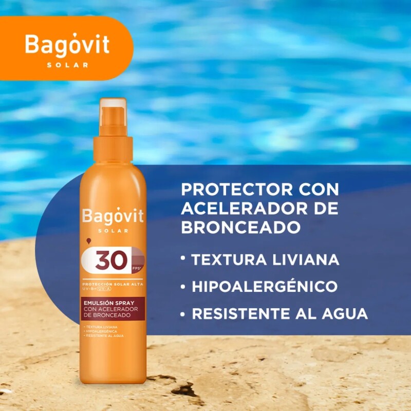 Protector Solar Bagovit Spray Bronceador Fps30 200 Grs. Protector Solar Bagovit Spray Bronceador Fps30 200 Grs.