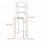 Mueble Metal Organizador Rack Sobre Inodoro tres estantes Blanco
