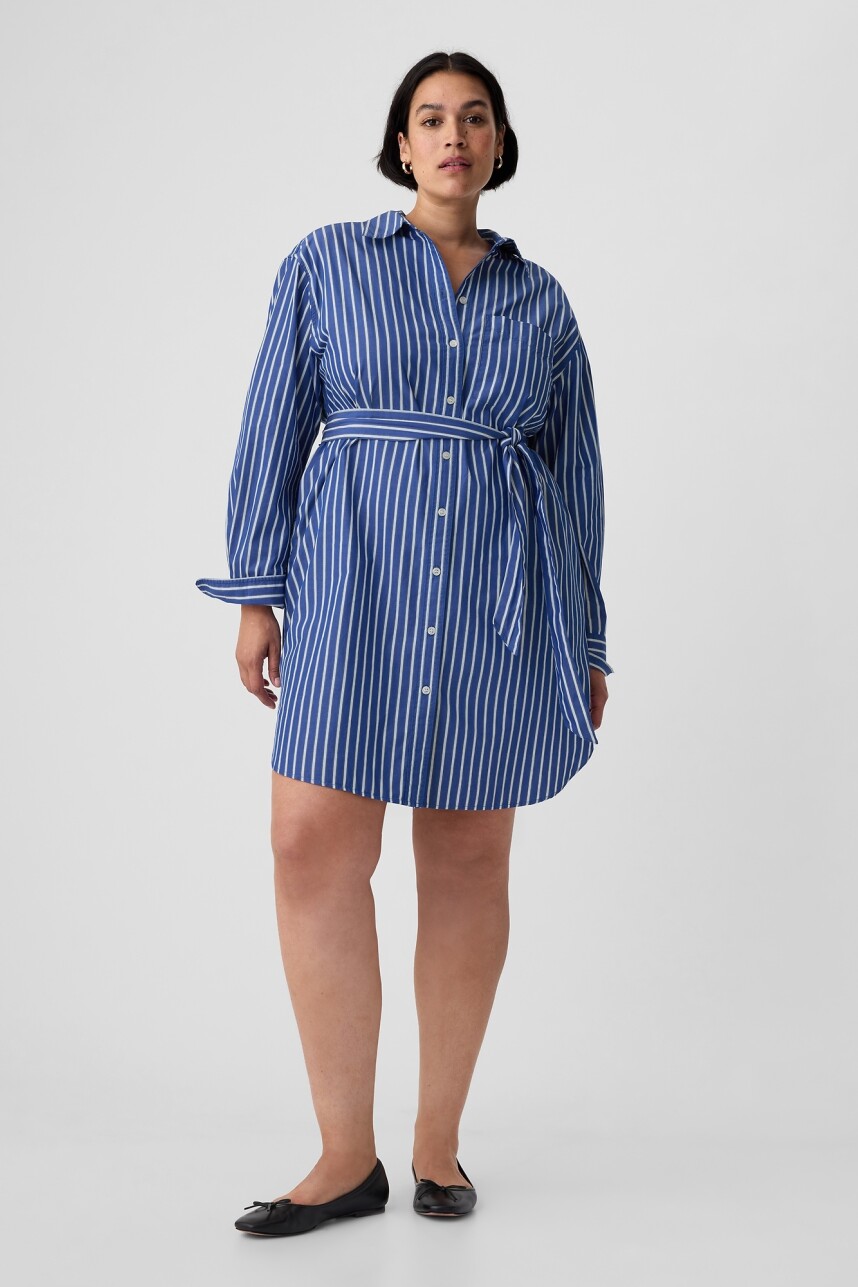 Vestido Camisero A Rayas Mujer Blue Stripe