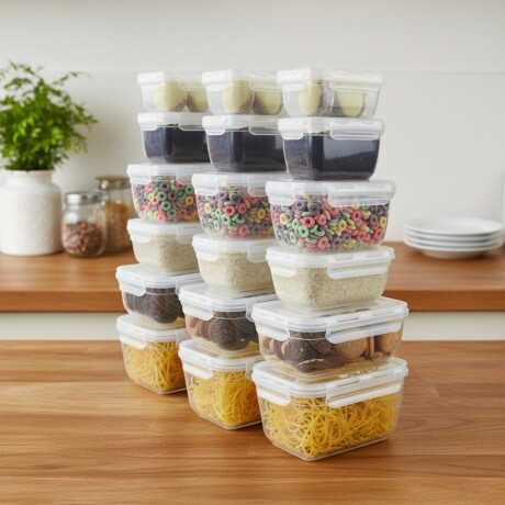 Set x18 Potes herméticos TRANSPARENTE