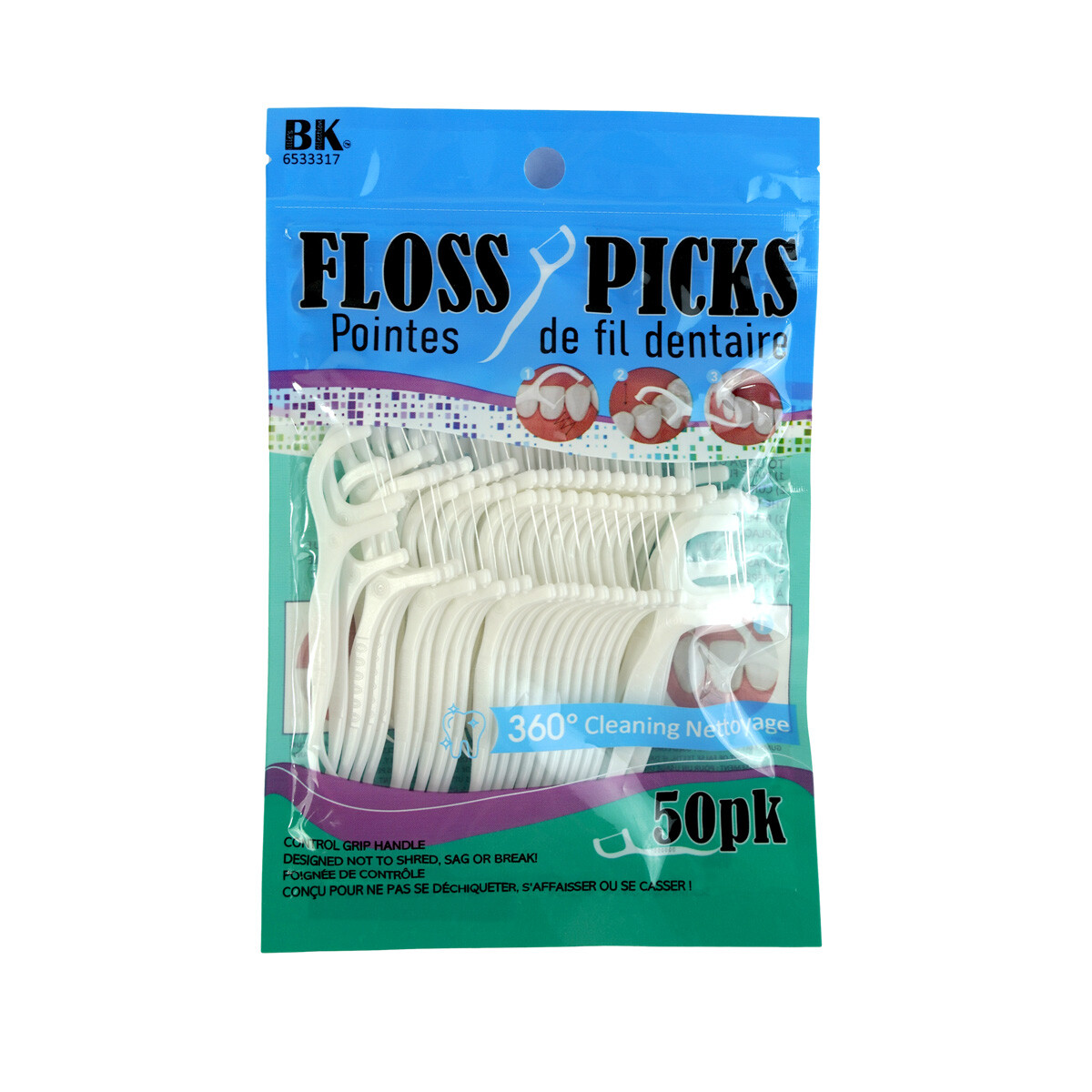 HILO DENTAL X50PCS C/MANGO T/ESCARBADIENTES BOLSA 