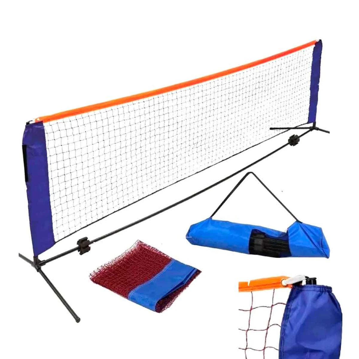 Set Red De Fútbol Tenis Playa + Soporte + Bolso 