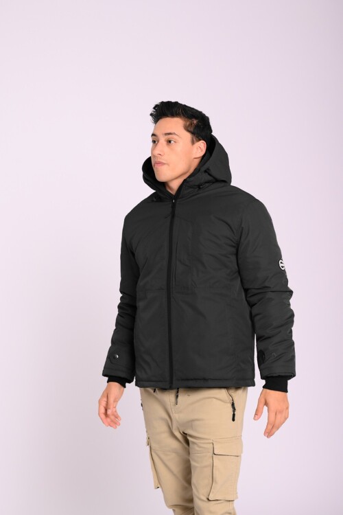 Campera de abrigo con velcro Negro