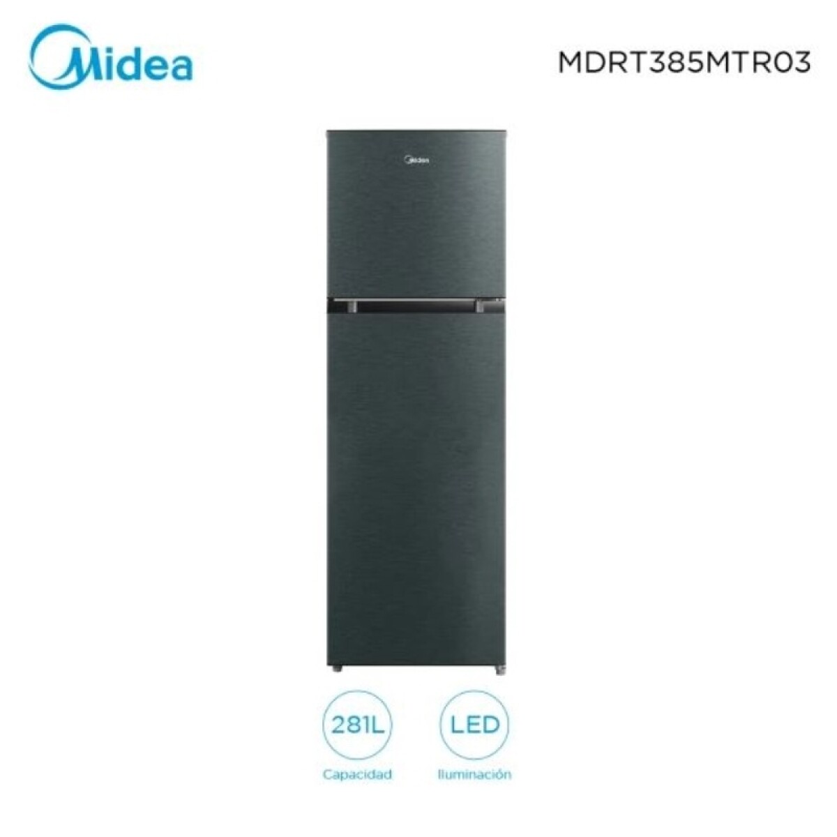 Heladera Midea M385 (03) Sd Inoxidable Sin Dispensador Frio 