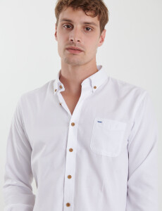 012587 CAMISA HARRINGTON LABEL Blanco