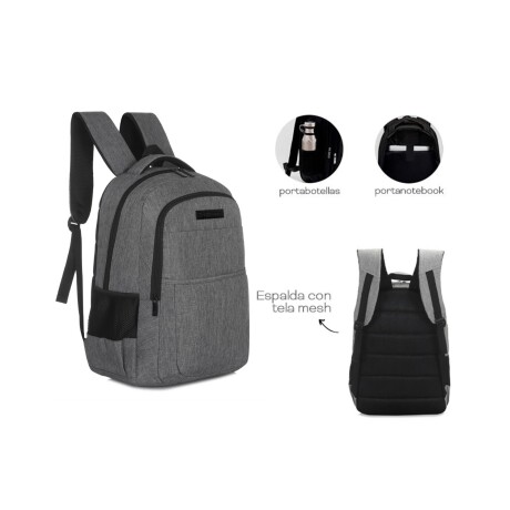 Mochila urbana Discovery clásica 15995 con porta Notebook Gris