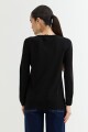 Sweater con crochet NEGRO