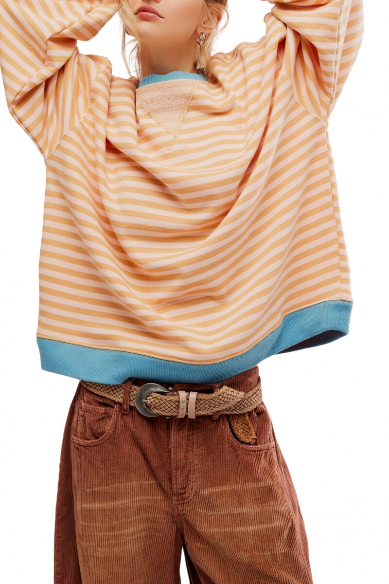 CAMISETA STRIPED CREW Natural