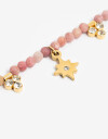 Pulseras Flexibles Piedras Pulsera De Acero Con Piedra Natural - Dorado
