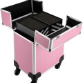 Valija De Maquillaje Profesional Con Rueditas Rosa