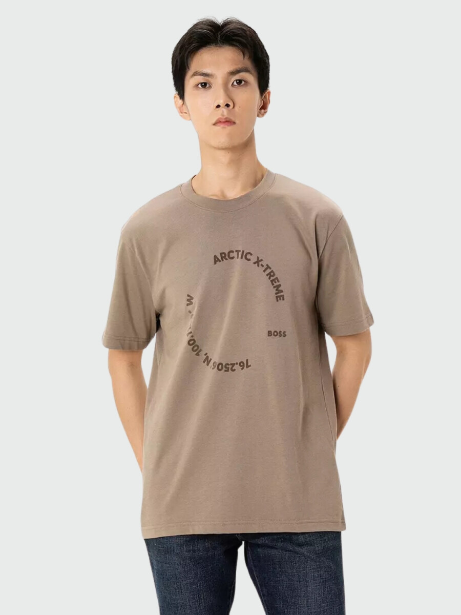 BOSS Camiseta de Algodón con Arte de Temporada 