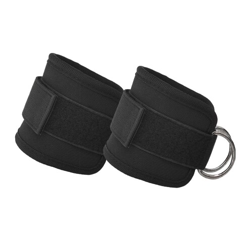 Par de Tobilleras para máquinas de Polea Negro